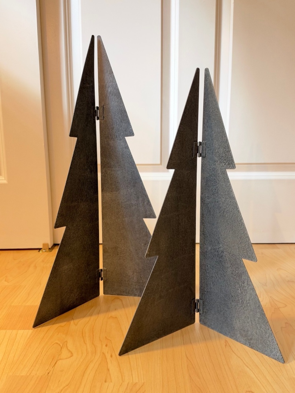 Studio McGee Galvanized Metal Holiday Decorative Trees, Pair